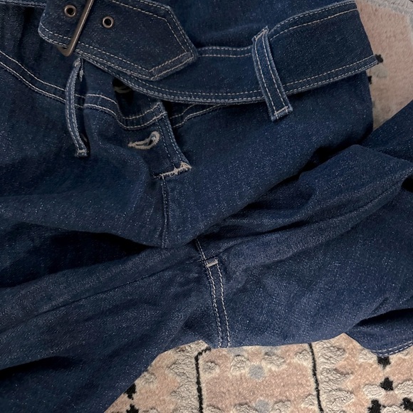 GUESS Vintage Y2K Stretch Denim Wide Leg Belted Button Up Jumpsuit JLO Medium - Picture 12 of 15